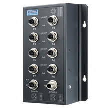 EN50155 M12 8GE PoE Managed Switch, 24~48VDC